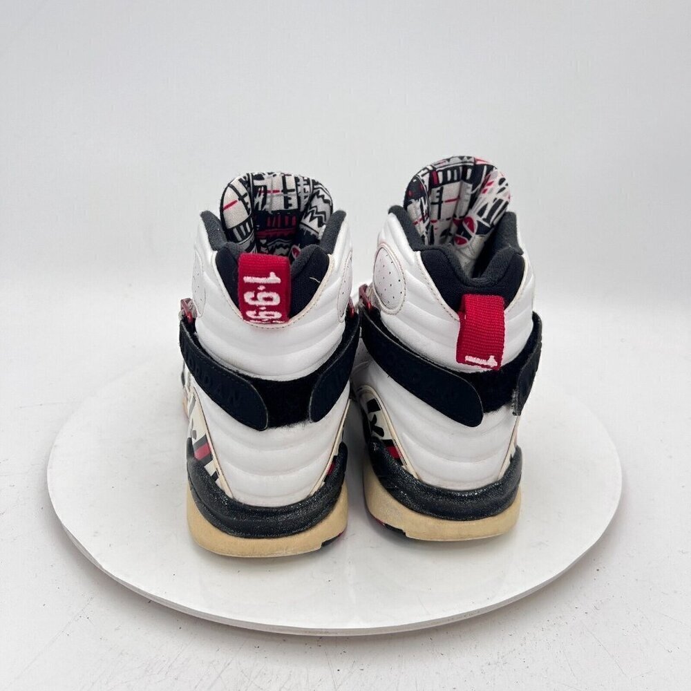 Nike Air Jordan 8 Youth Size 7Y Men 7 305368-104 Alternate White Black Red Shoes - Picture 6 of 15